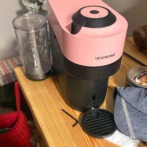 Nespresso Pink and Black Coffee Maker